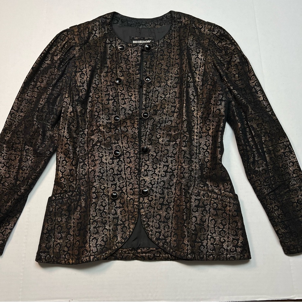 Vintage Begedor Italia leather jacket in black and bronze
